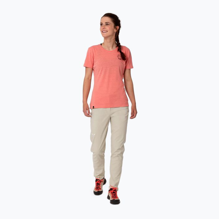 Salewa Lavaredo Hemp Print women's climbing T-shirt pink 00-0000028368 3
