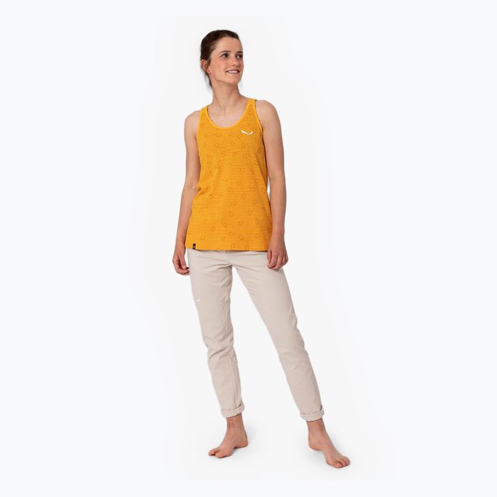 Salewa women's climbing T-shirt Lavaredo Hemp Graphic Tank yellow 00-0000028535