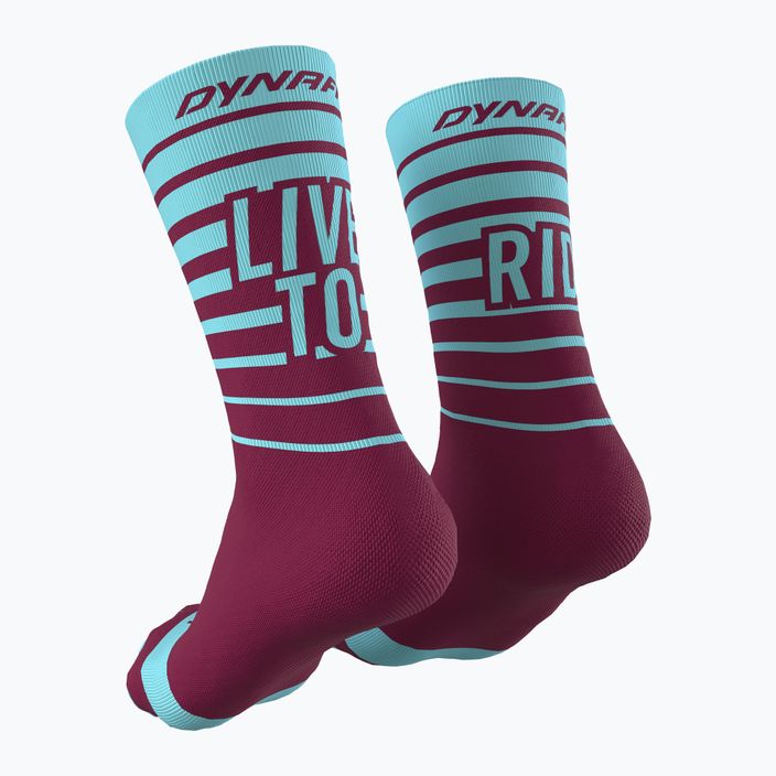 DYNAFIT Live To Ride maroon-blue cycling socks 08-0000071746 2