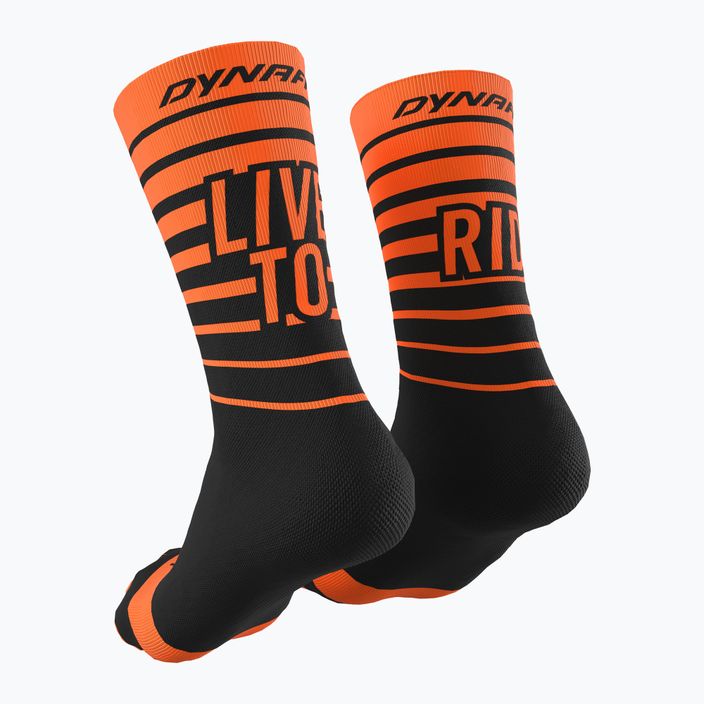 DYNAFIT Live To Ride cycling socks black and orange 08-0000071746 2