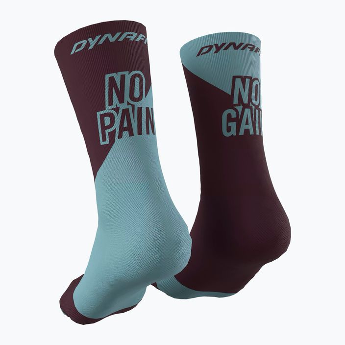 DYNAFIT No Pain No Gain running socks burgundy/storm blue