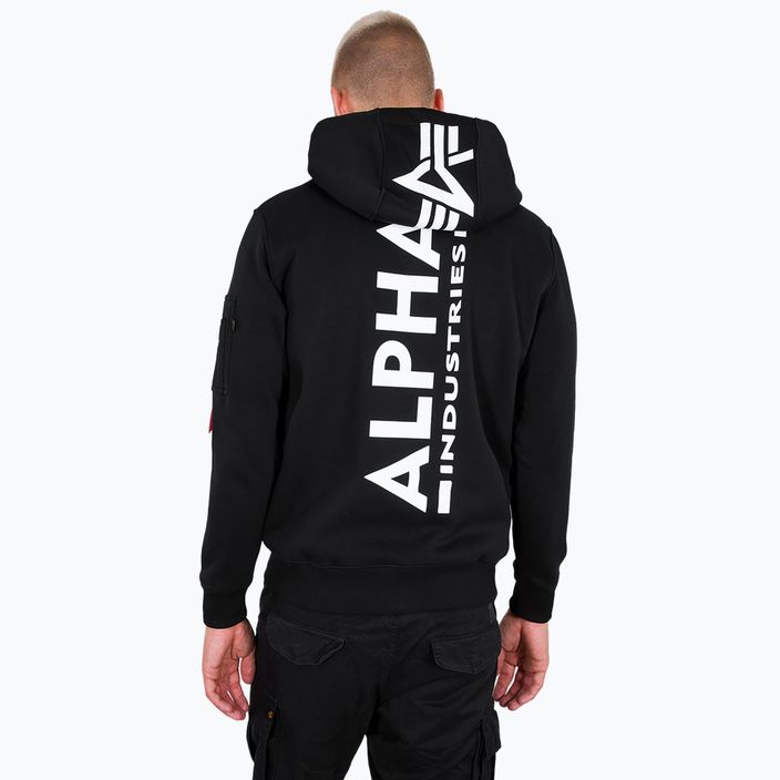 Men's Alpha Industries Back Print Zip sweatshirt black 3