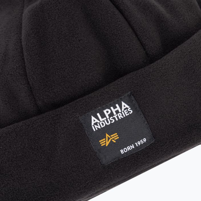 Alpha Industries Label Fleece set cap + gloves black 3