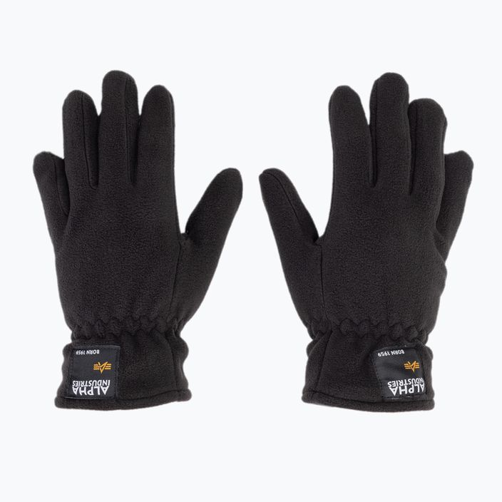 Alpha Industries Label Fleece set cap + gloves black 6