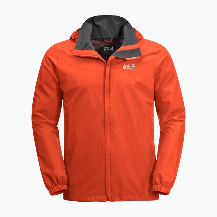 Jack Wolfskin men's Stormy Point rain jacket orange 1111141_3017 5