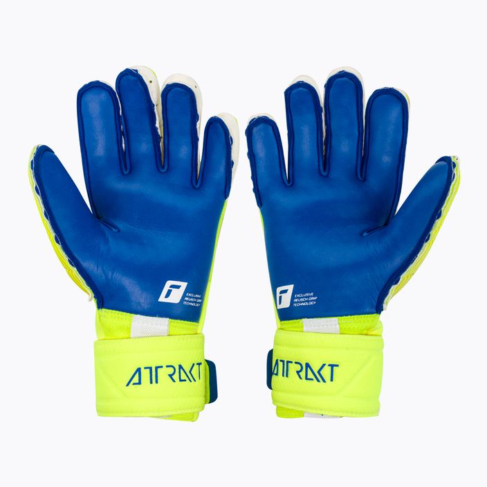 Reusch Attrakt Duo goalkeeper's gloves yellow-blue 5270055 2