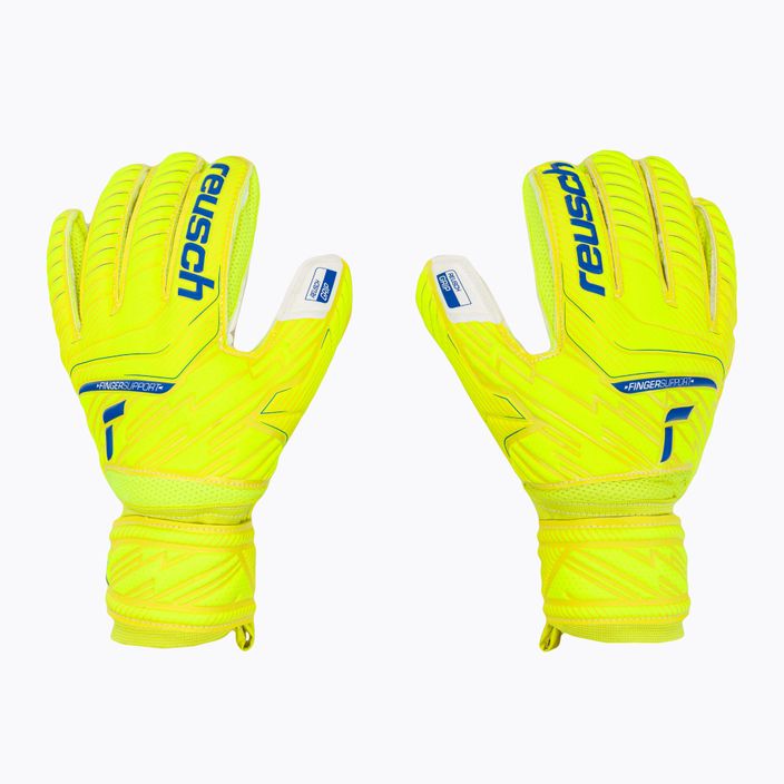 Reusch Attrakt Grip Finger Support Goalkeeper Gloves Yellow 5270810