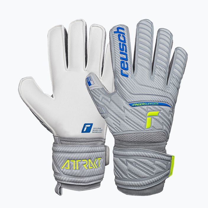 Reusch Attrakt Grip Finger Support Goalkeeper Gloves grey 5270810 5
