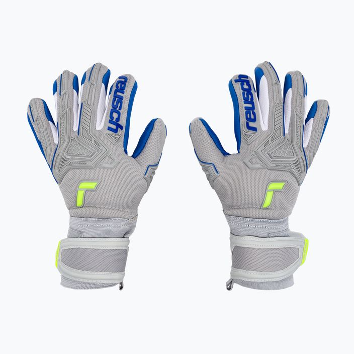 Reusch Attrakt Freegel Silver Finger Support Junior children's goalkeeping gloves grey 5272230-6006