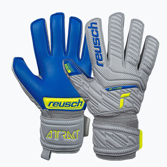 Reusch Attrakt Silver grey children's goalkeeping gloves 5272215 5