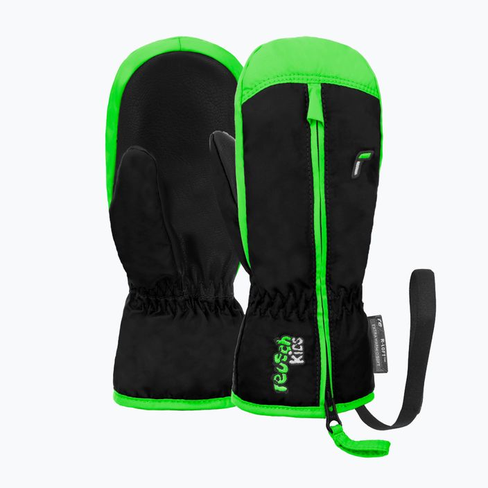 Children's ski glove Reusch Ben Mitten black/neon green 5