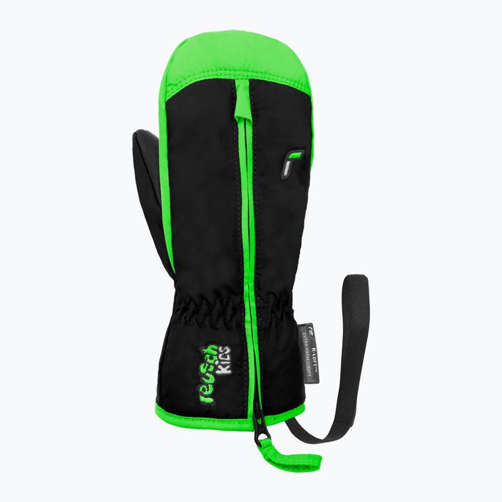 Children's ski glove Reusch Ben Mitten black/neon green 6