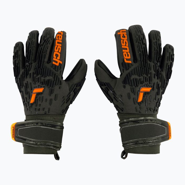 Reusch Attrakt Freegel Silver green-orange goalkeeper's gloves 5370035-5555