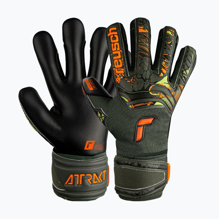 Reusch Attrakt Gold X Finger Support Junior goalkeeper gloves green-black 5372050-5555 4