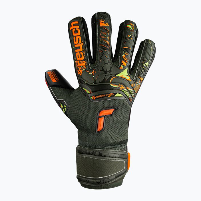 Reusch Attrakt Gold X Finger Support Junior goalkeeper gloves green-black 5372050-5555 5