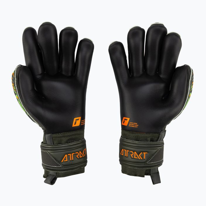 Reusch Attrakt Gold X Finger Support Junior goalkeeper gloves green-black 5372050-5555 2