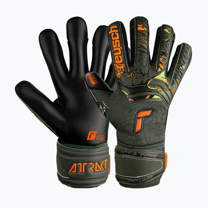 Reusch Attrakt Gold X Junior goalkeeper's gloves green-black 5372055-5555 4