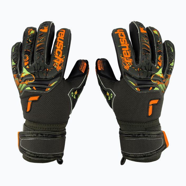Reusch Attrakt Gold X Junior goalkeeper's gloves green-black 5372055-5555