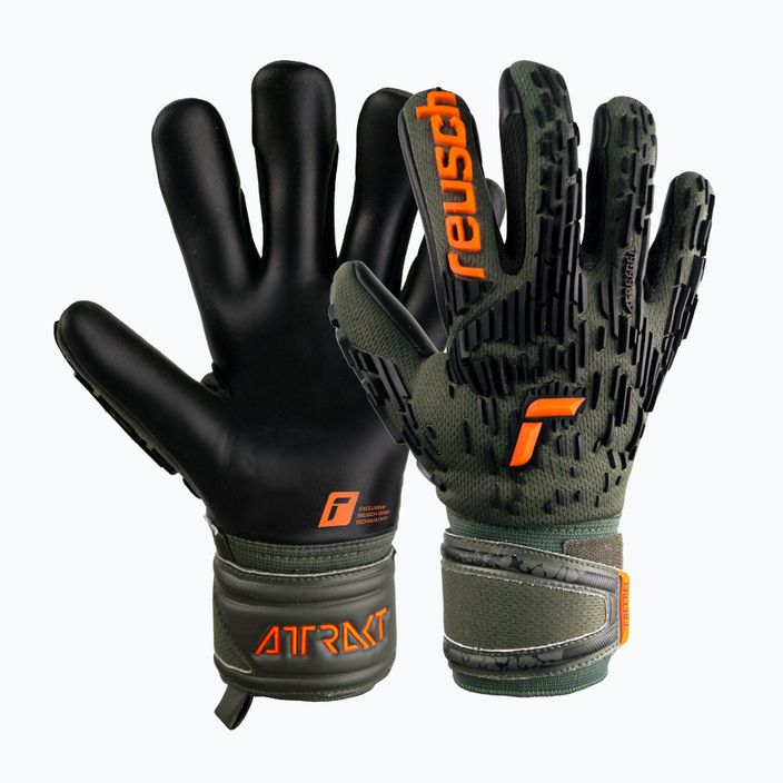Reusch Attrakt Freegel Silver Junior goalkeeper gloves black-green 5372035-5555 4