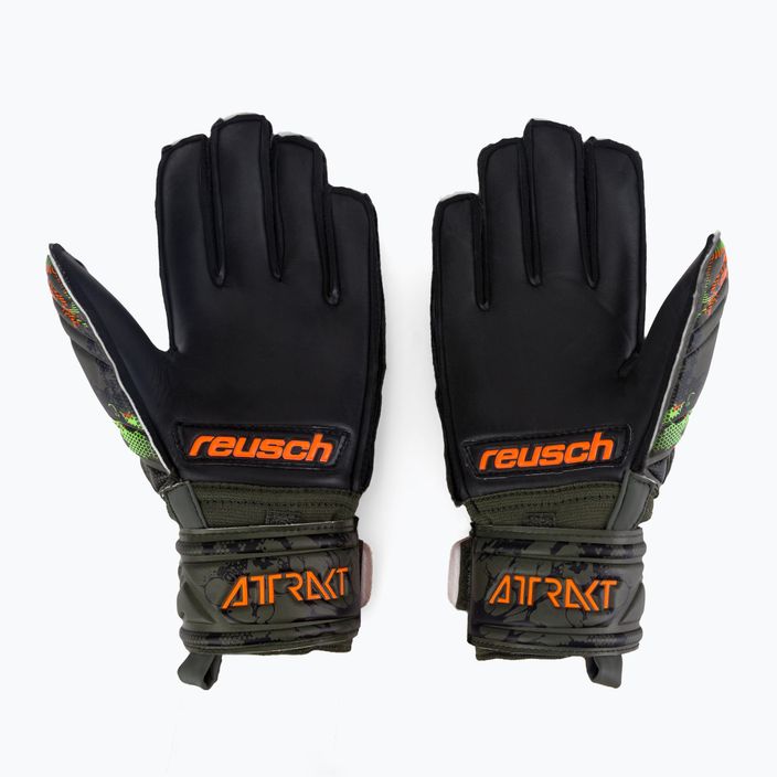 Reusch Attrakt Silver Junior children's goalie gloves green 5372015-5555 2