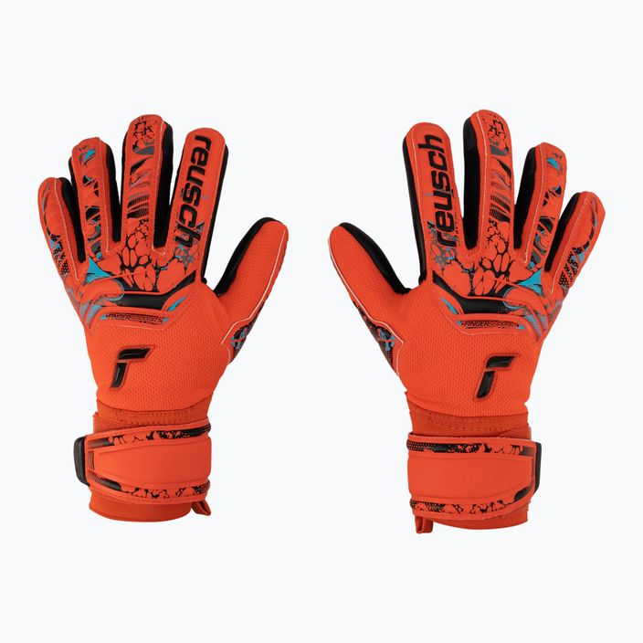 Reusch Attrakt Grip Evolution Finger Support Junior children's goalkeeper gloves red 5372820-3333