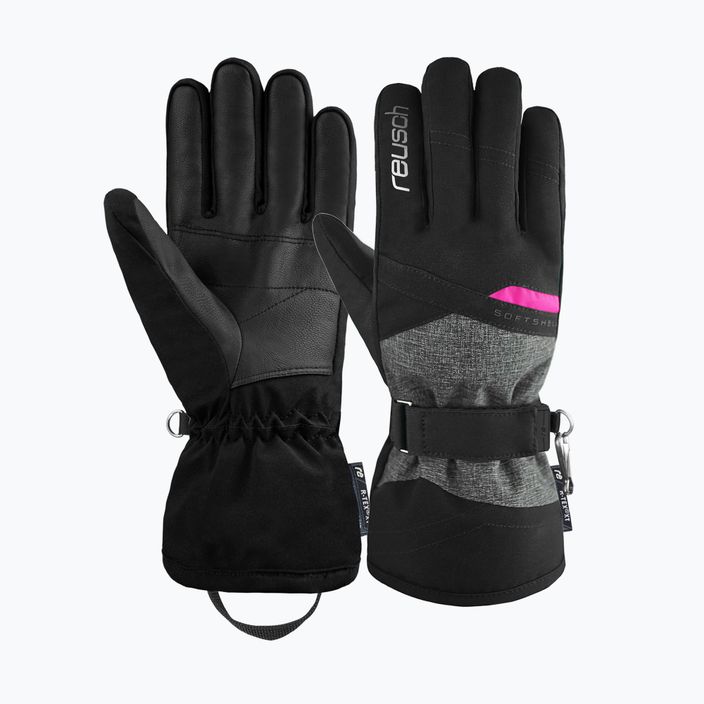 Women's ski glove Reusch Helena R-Tex Xt black/black melange/pink glo 5