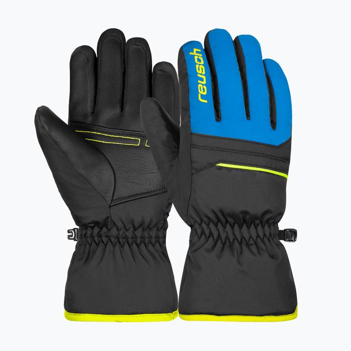 Children's ski glove Reusch Alan black/brilliant blue/safety yellow 5