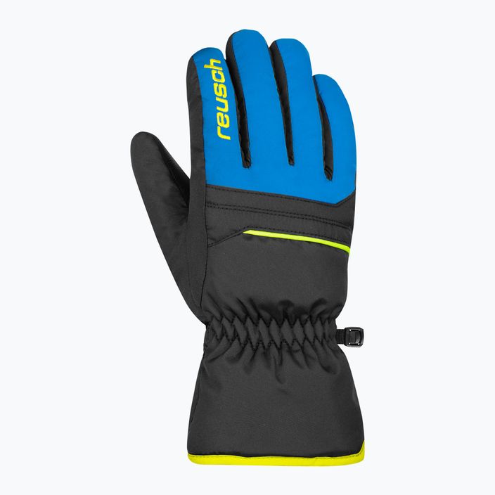 Children's ski glove Reusch Alan black/brilliant blue/safety yellow 6