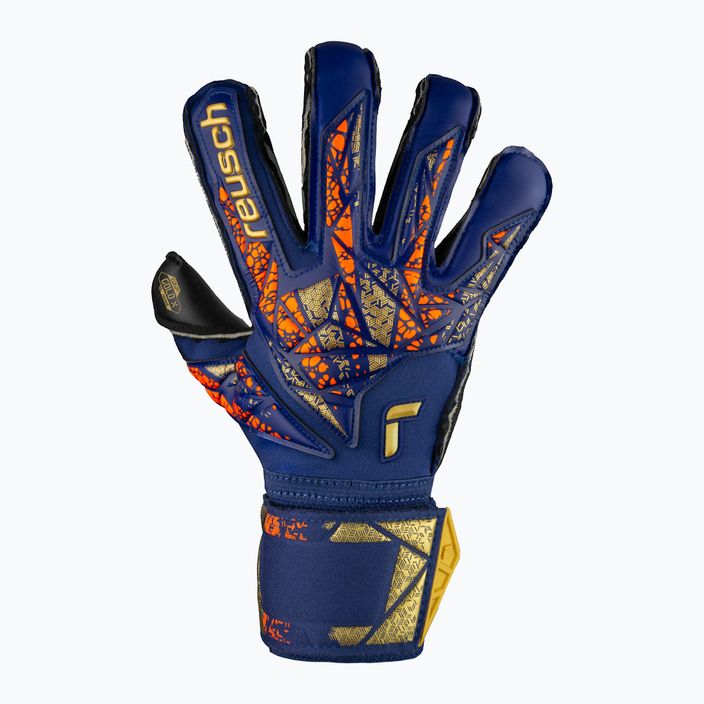 Reusch Attrakt Gold X Evolution premium blue/gold/black goalkeeper gloves 2