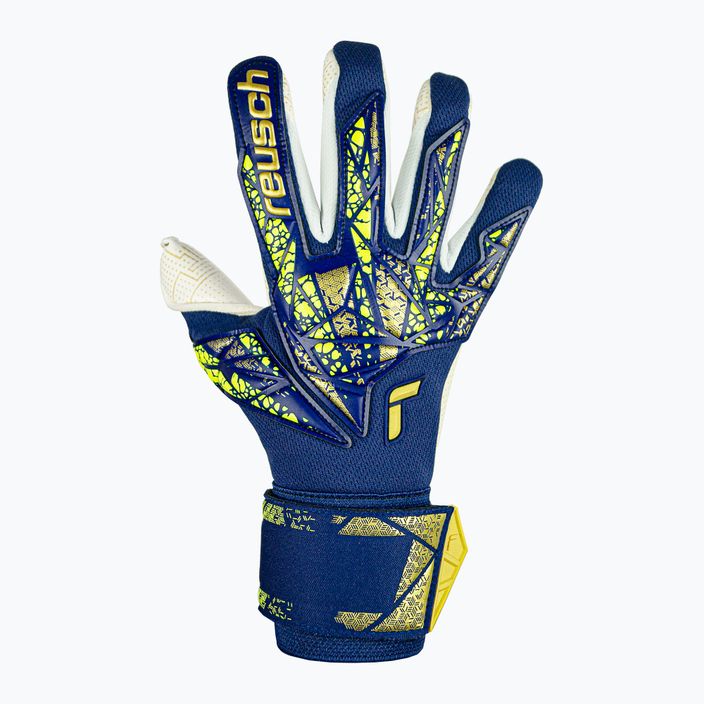 Reusch Attrakt Gold X GluePrint premium blue/gold goalkeeper's gloves 2