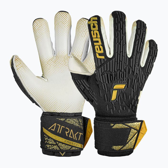 Reusch Attrakt Freegel Gold X GluePrint Finger Support goalkeeper glove black/gold