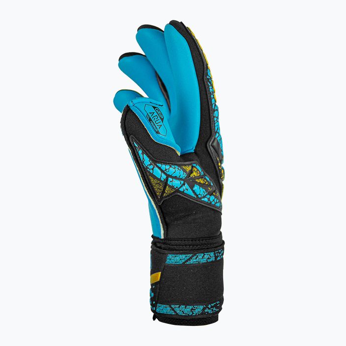 Reusch Attrakt Aqua Finger Support goalkeeper glove black/gold/aqua 4