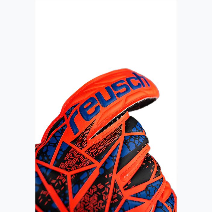 Reusch Attrakt Solid hyper orange/electric blue goalkeeper gloves 5