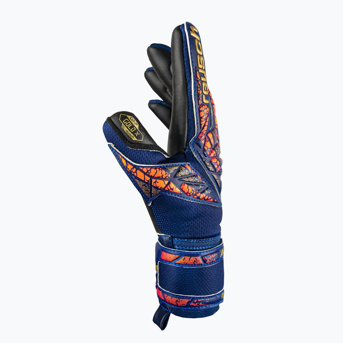 Reusch Attrakt Gold X Junior premium blue/gold/black children's goalkeeper gloves 4