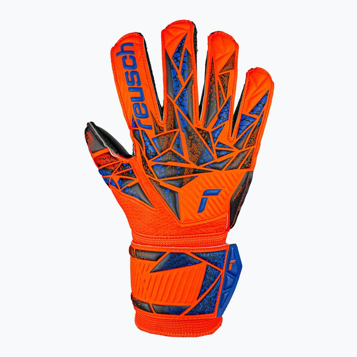 Reusch Attrakt Silver Junior hyper orng/elec blue/blck children's goalkeeping gloves 2