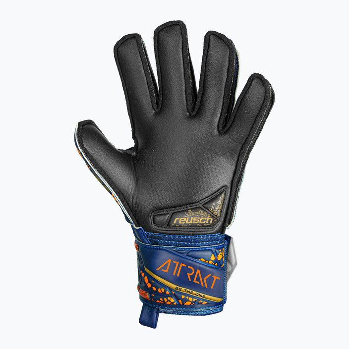 Reusch Attrakt Silver Junior premium blue/gold/black children's goalkeeper gloves 3