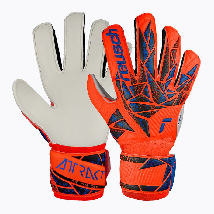 Reusch Attrakt Solid Junior hyper orng/elec blue children's goalkeeper gloves