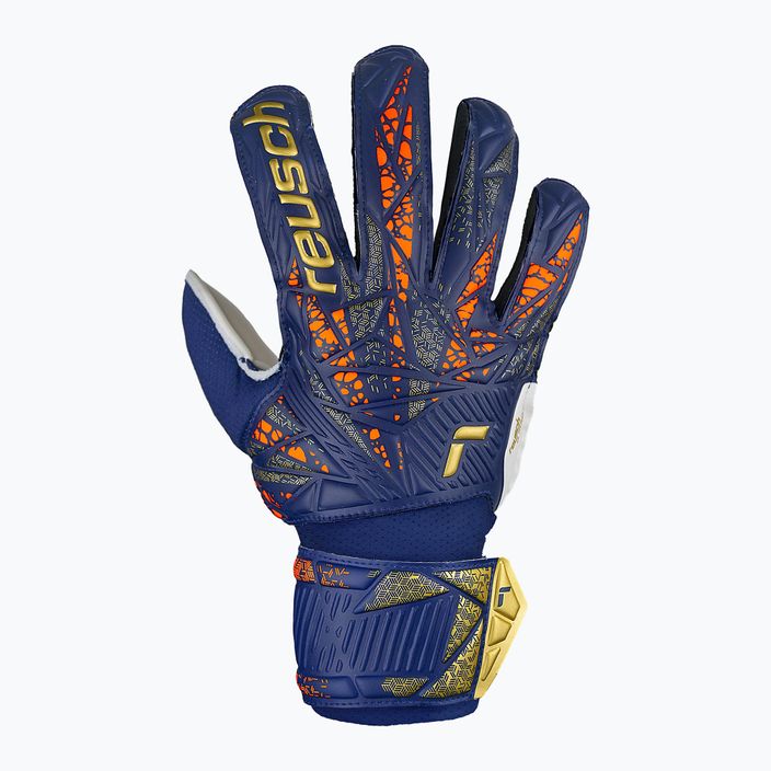 Reusch Attrakt Solid Junior premium blue/gold children's goalie gloves 2