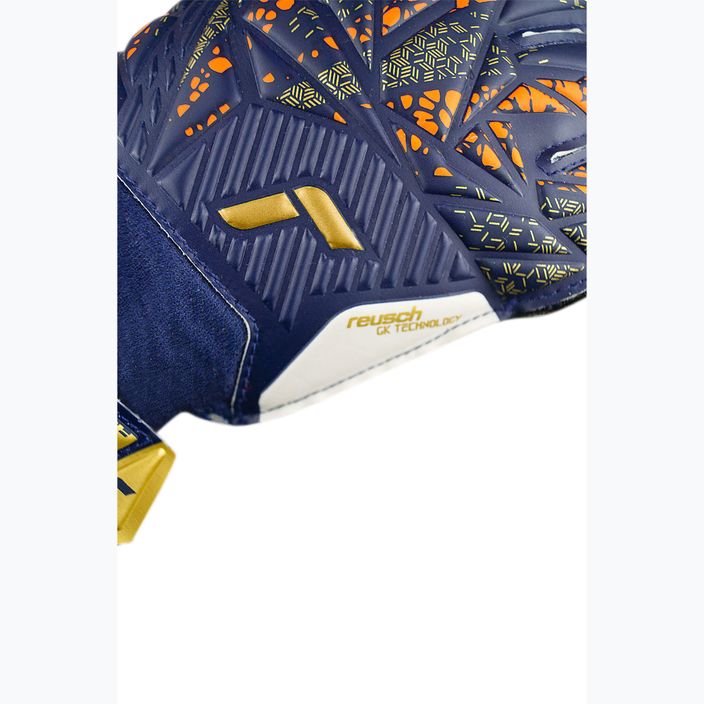 Reusch Attrakt Solid Junior premium blue/gold children's goalie gloves 6