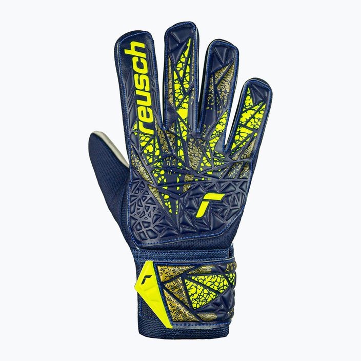 Reusch Attrakt Starter Solid Junior premium blue/sfty yellow children's goalkeeping gloves 2