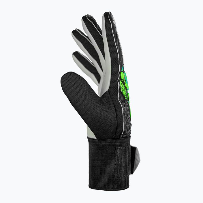 Reusch Attrakt Starter Solid Junior children's goalie gloves black/fluo lime/aqua 4