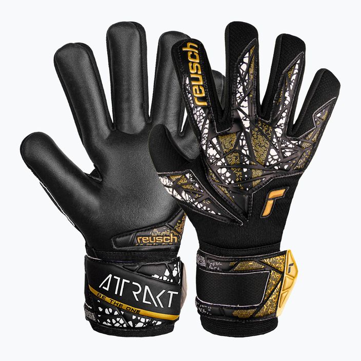 Reusch Attrakt Silver NC Finger Support goalkeeper glove black/gold/white/black