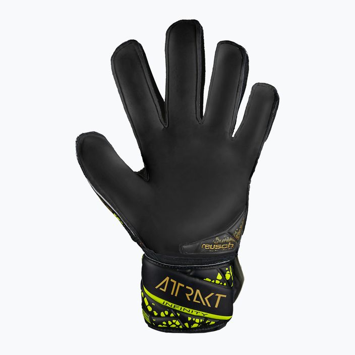Reusch Attrakt Infinity Finger Support children's goalkeeper gloves black/gold/yellow/black 3