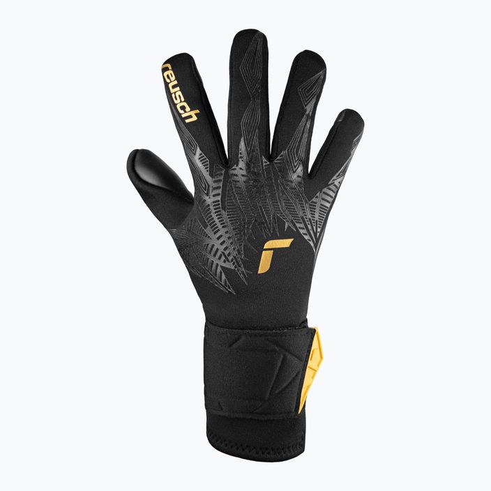 Reusch Pure Contact Infinity Junior children's goalkeeper gloves black/gold/black 2