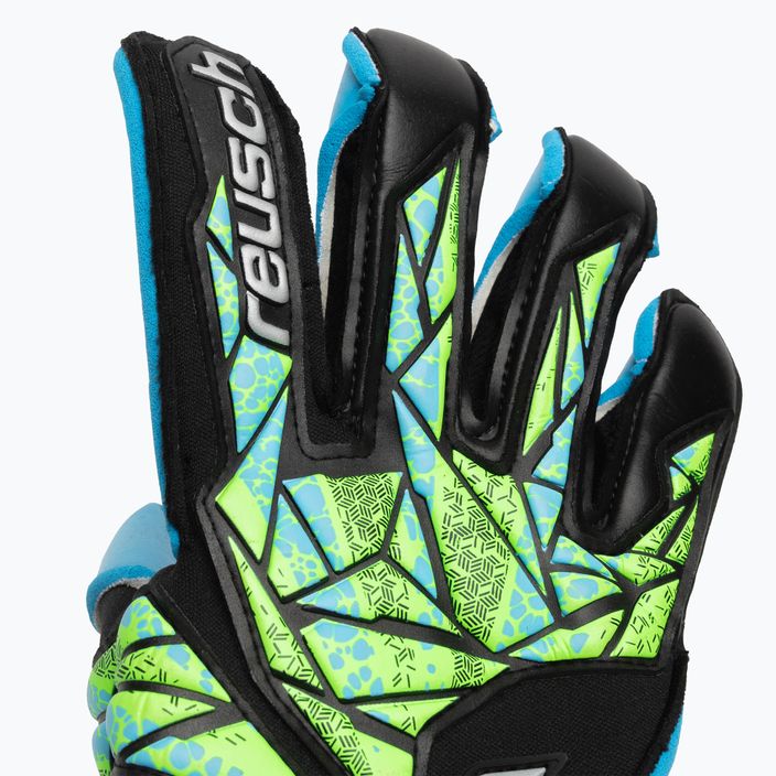 Reusch Attrakt Aqua Evolution goalkeeper gloves black/fluo lime/aqua 4