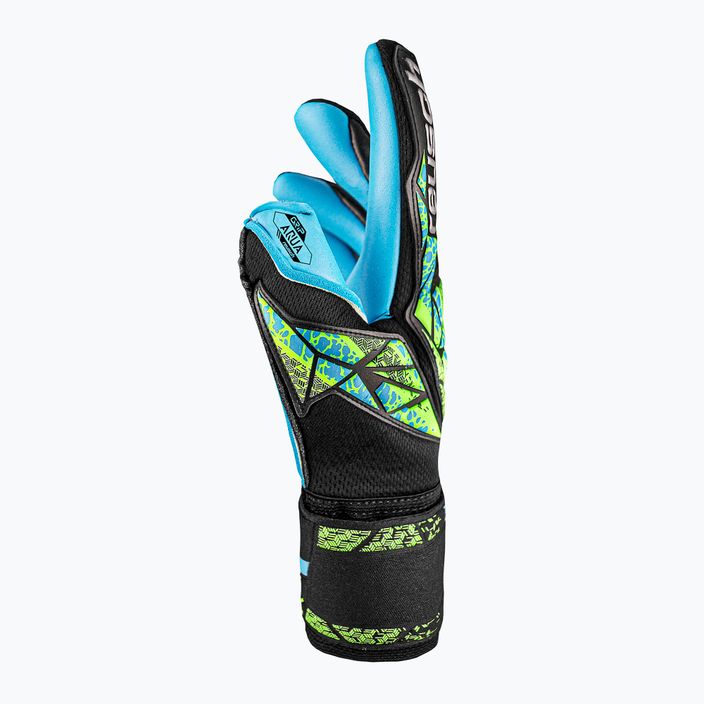 Reusch Attrakt Aqua goalkeeper gloves black/fluo lime/aqua 7