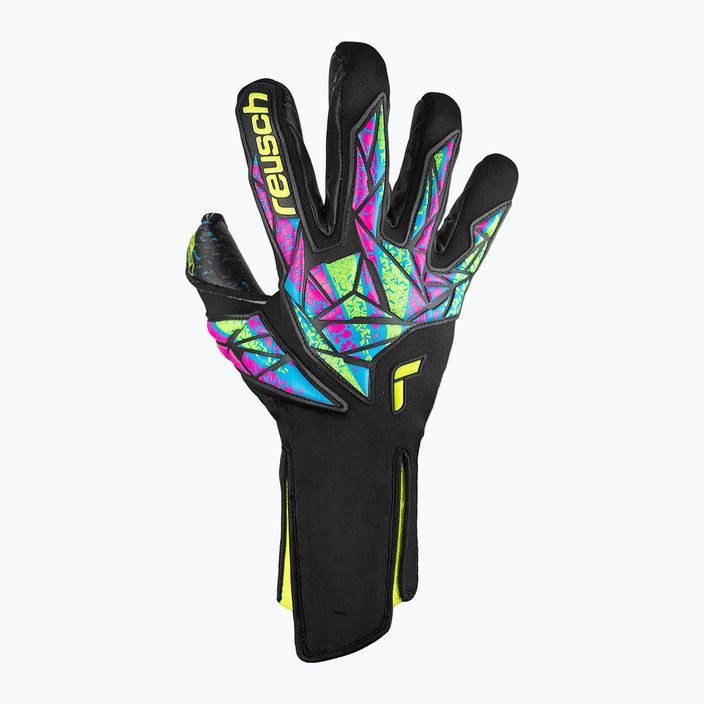 Reusch Attrakt Fusion Strapless goalkeeper gloves black/safety yellow/black 2