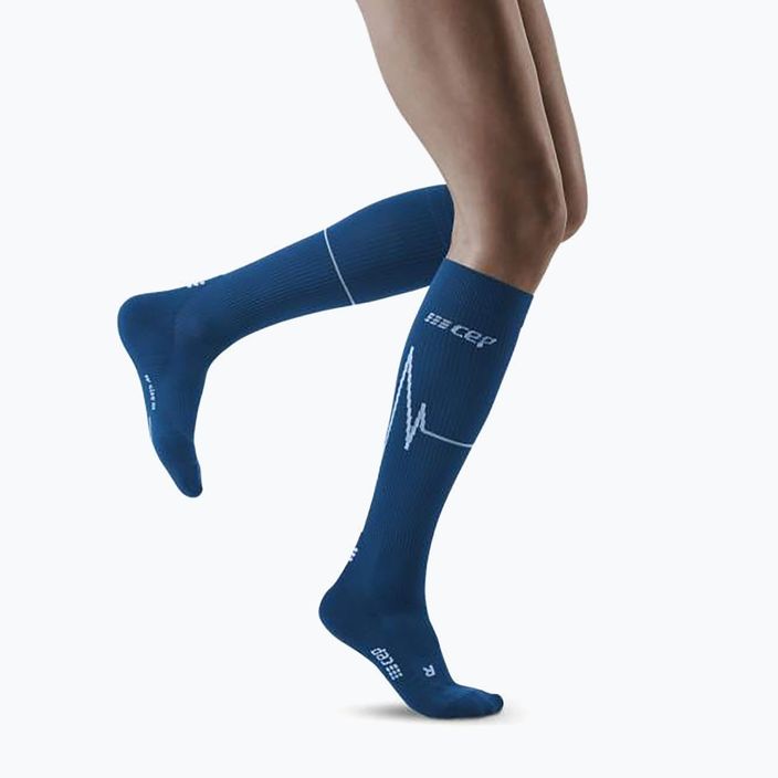 CEP Heartbeat women's compression running socks blue WP20NC2 4