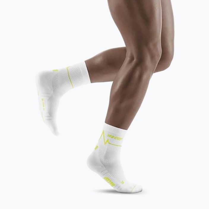 CEP Heartbeat men's compression running socks white WP3CPC2 4