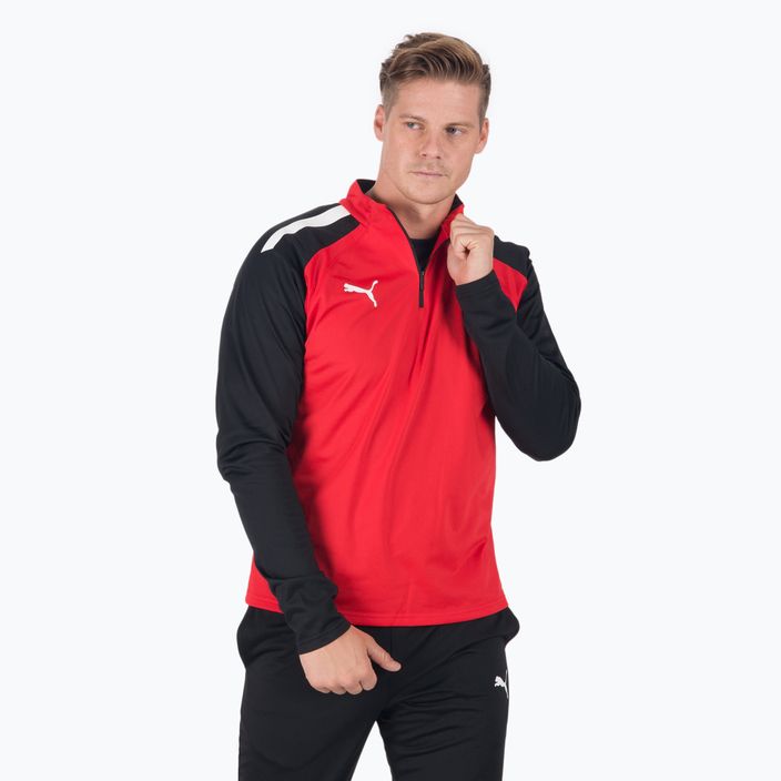 PUMA Teamliga 1/4 Zip Top football sweatshirt red/black 657236 01